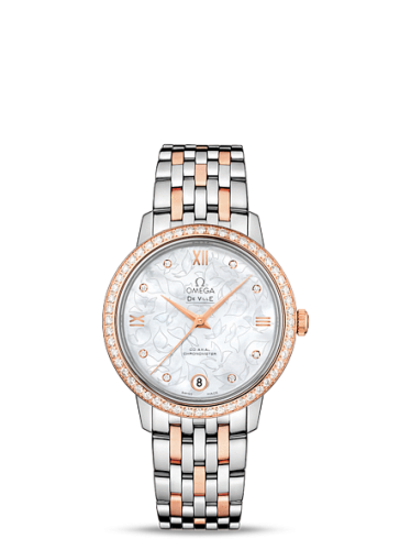Omega De Ville Prestige Co-Axial 32.7 Stainless Steel / Red Gold / MOP Butterfly / Diamond / Bracelet 424.25.33.20.55.003