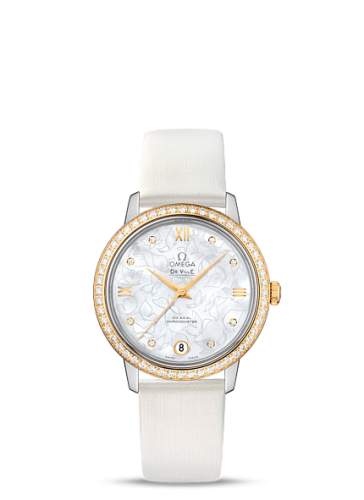 Omega De Ville Prestige Co-Axial 32.7 Stainless Steel / Yellow Gold / MOP Butterfly / Diamond 424.27.33.20.55.002