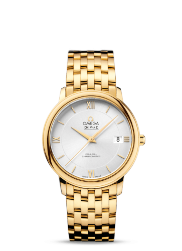 Omega De Ville Prestige Co-Axial 36.8 Yellow Gold / Silver / Bracelet 424.50.37.20.02.002