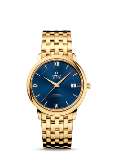 Omega De Ville Prestige Co-Axial 36.8 Yellow Gold / Blue / Bracelet 424.50.37.20.03.001