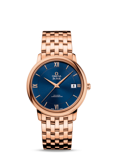 Omega De Ville Prestige Co-Axial 36.8 Red Gold / Blue / Bracelet 424.50.37.20.03.002