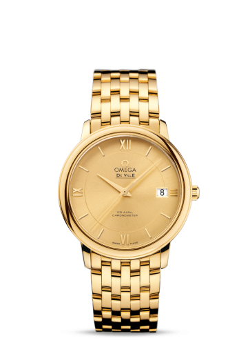 Omega De Ville Prestige Co-Axial 36.8 Yellow Gold / Champagne / Bracelet 424.50.37.20.08.001