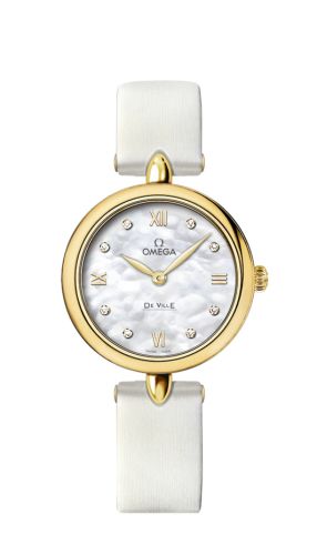 Omega De Ville Prestige Dewdrop Quartz 27.4 Yellow Gold / White MOP 424.52.27.60.55.001
