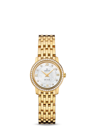 Omega De Ville Prestige Quartz 24.4 Yellow Gold / Diamond / MOP 424.55.24.60.55.001