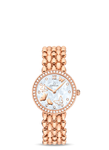 Omega De Ville Prestige Dewdrop Quartz 27.4 Red Gold / Diamond / Butterfly / Bracelet 424.55.27.60.55.003