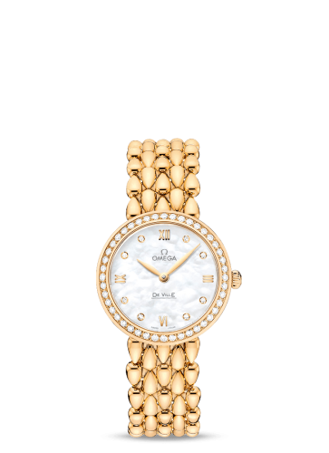 Omega De Ville Prestige Dewdrop Quartz 27.4 Yellow Gold / Diamond / Bracelet 424.55.27.60.55.006