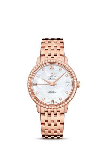 Omega De Ville Prestige Co-Axial 32.7 Red Gold / MOP / Diamond / Bracelet 424.55.33.20.55.002