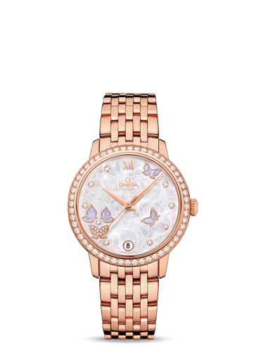 Omega De Ville Prestige Co-Axial 32.7 Red Gold / MOP Butterfly / Diamond / Bracelet 424.55.33.20.55.004