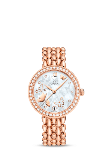 Omega De Ville Prestige Dewdrop Co-Axial 32.7 Red Gold / MOP Butterfly / Diamond / Bracelet 424.55.33.20.55.006