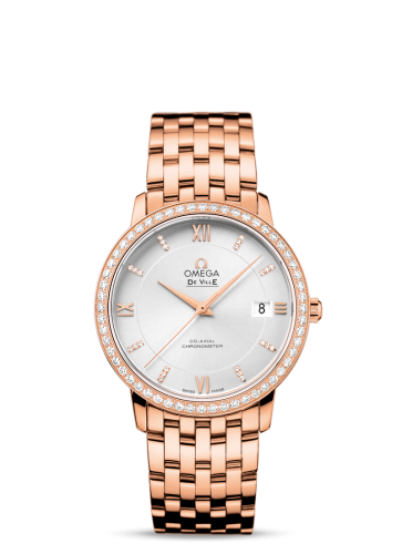 Omega De Ville Prestige Co-Axial 36.8 Red Gold Diamond / Silver / Diamond / Bracelet 424.55.37.20.52.001
