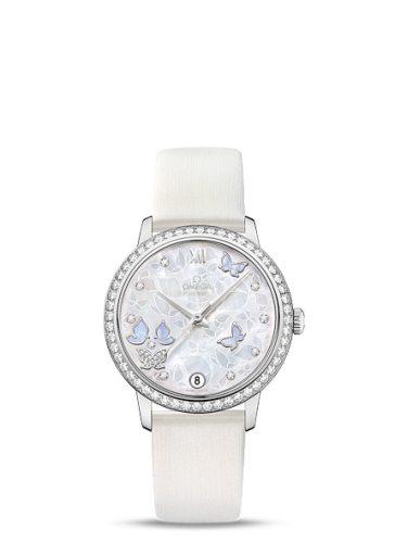 Omega De Ville Prestige Co-Axial 32.7 White Gold / MOP Butterfly / Diamond 424.57.33.20.55.001