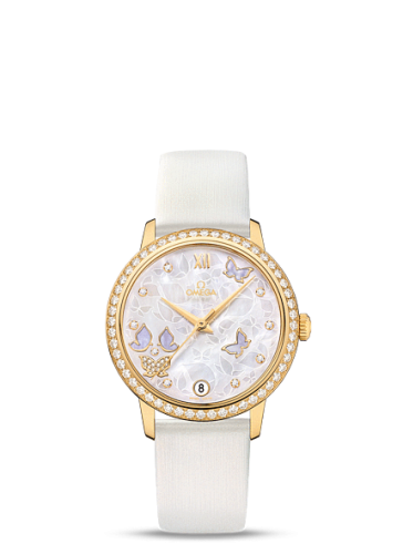 Omega De Ville Prestige Co-Axial 32.7 Yellow Gold / MOP Butterfly Diamond 424.57.33.20.55.003
