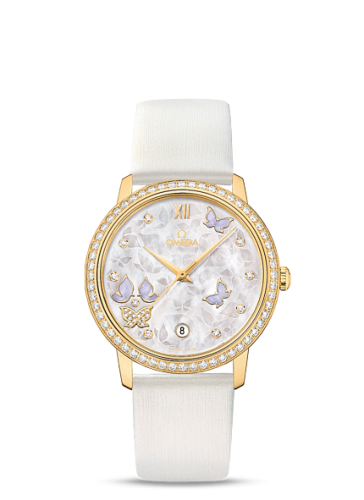 Omega De Ville Prestige Co-Axial 36.8 Yellow Gold / MOP Butterfly / Diamond 424.57.37.20.55.001