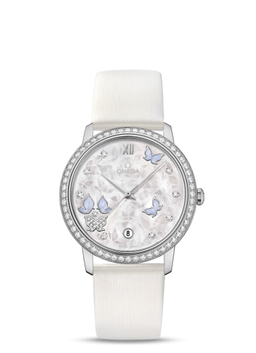 Omega De Ville Prestige Co-Axial 36.8 White Gold / MOP Butterfly / Diamond 424.57.37.20.55.002