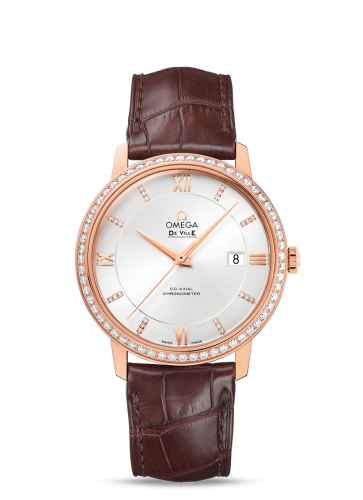 Omega De Ville Prestige Co-Axial 39.5 Red Gold / Silver / Diamond 424.58.40.20.52.002