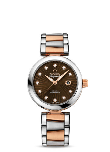 Omega LadyMatic Co-Axial 34 Stainless Steel / Red Gold / Brown / Bracelet 425.20.34.20.63.001