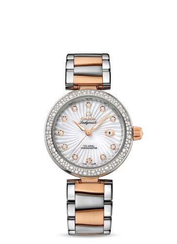 Omega LadyMatic Co-Axial 34 Stainless Steel / Red Gold / Diamond / MOP / Bracelet 425.25.34.20.55.001