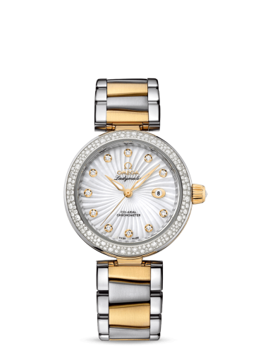 Omega LadyMatic Co-Axial 34 Stainless Steel / Yellow Gold / Diamond / MOP / Bracelet 425.25.34.20.55.002