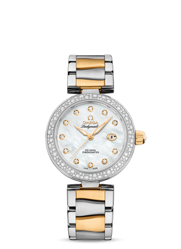 Omega LadyMatic Co-Axial 34 Stainless Steel / Yellow Gold / Diamond / MOP / Bracelet 425.25.34.20.55.003