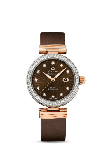 Omega LadyMatic Co-Axial 34 Stainless Steel / Red Gold / Diamond / Brown 425.27.34.20.63.001