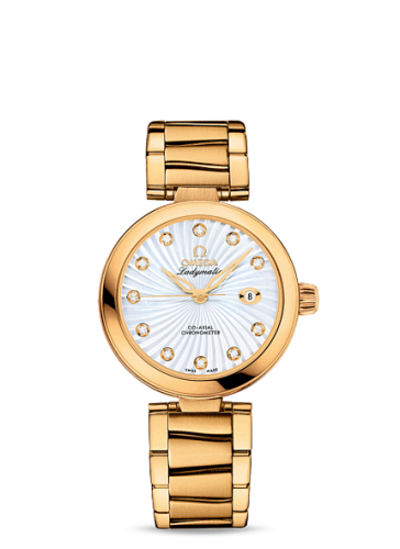 Omega Ladymatic Co-Axial 34 Yellow Gold / MOP / Bracelet 425.60.34.20.55.002