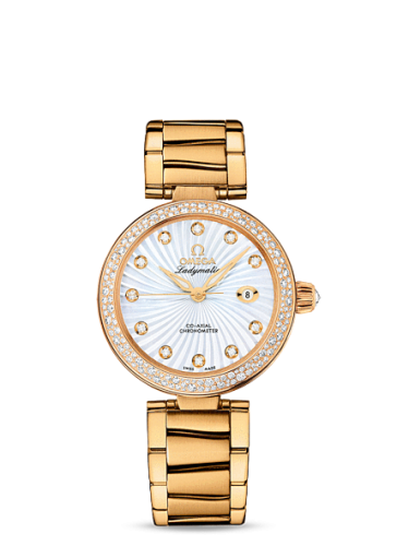 Omega LadyMatic Co-Axial 34 Yellow Gold / Diamond / MOP / Bracelet 425.65.34.20.55.002