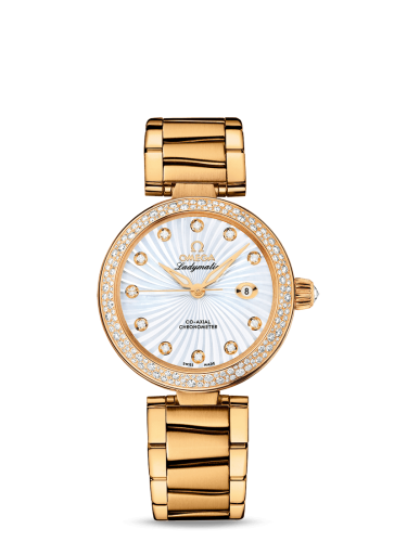 Omega LadyMatic Co-Axial 34 Yellow Gold / Diamond / MOP / Bracelet 425.65.34.20.55.004