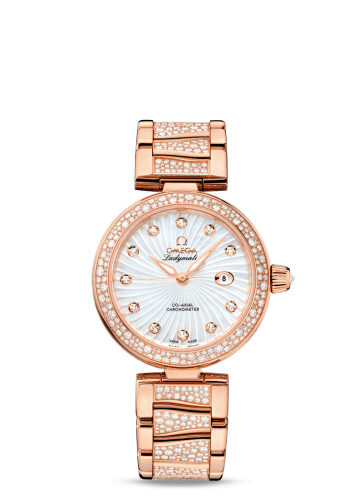 Omega LadyMatic Co-Axial 34 Red Gold / Diamond / MOP / Diamond Bracelet 425.65.34.20.55.005