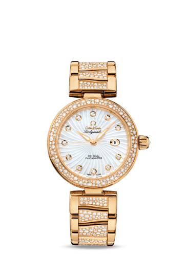 Omega LadyMatic Co-Axial 34 Yellow Gold / Diamond / MOP / Diamond Bracelet 425.65.34.20.55.006