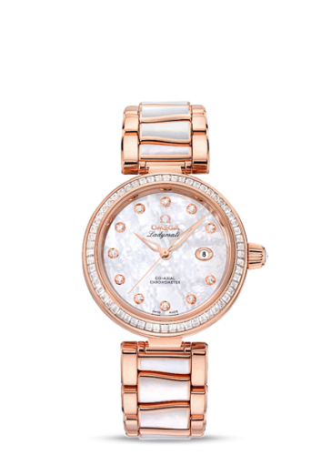 Omega LadyMatic Co-Axial 34 Sedna Gold Baguette / MOP / MOP Bracelet 425.65.34.20.55.007