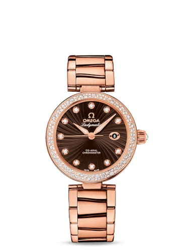 Omega LadyMatic Co-Axial 34 Red Gold / Diamond / Brown / Bracelet 425.65.34.20.63.002
