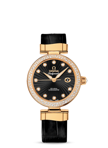 Omega LadyMatic Co-Axial 34 Yellow Gold / Diamond / Black 425.68.34.20.51.002