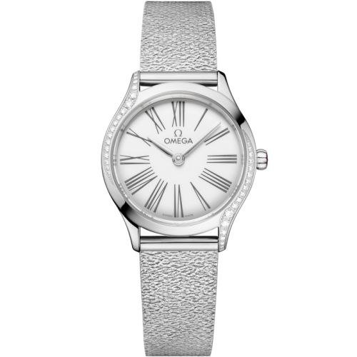 Omega Mini Trésor Quartz 26 Stainless Steel - Diamond / White Enamel / Bracelet 428.15.26.60.04.001