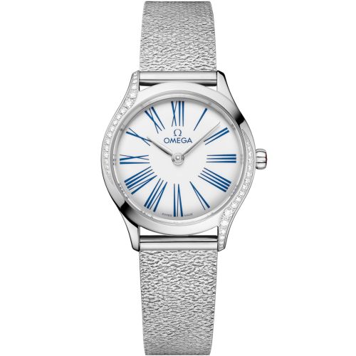 Omega Mini Trésor Quartz 26 Stainless Steel - Diamond / White Enamel / Bracelet 428.15.26.60.04.002