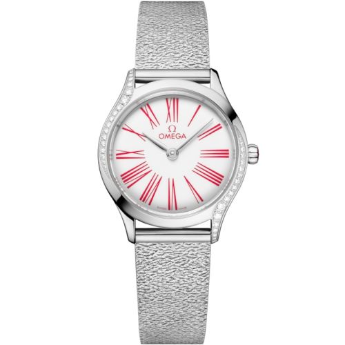 Omega Mini Trésor Quartz 26 Stainless Steel - Diamond / White Enamel / Bracelet 428.15.26.60.04.003