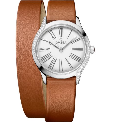 Omega Mini Trésor Quartz 26 Stainless Steel - Diamond / White Enamel / Double Tour 428.17.26.60.04.005