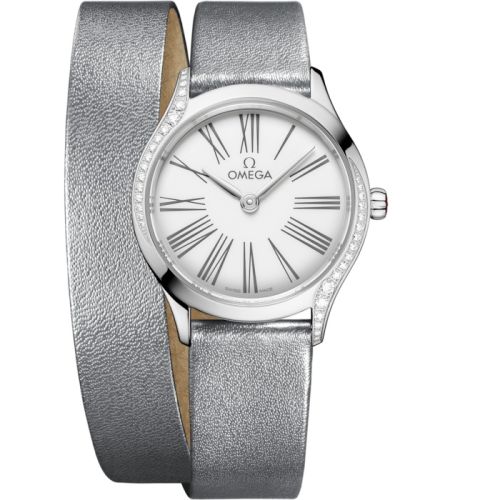 Omega Mini Trésor Quartz 26 Stainless Steel - Diamond / White Enamel / Double Tour 428.17.26.60.04.006