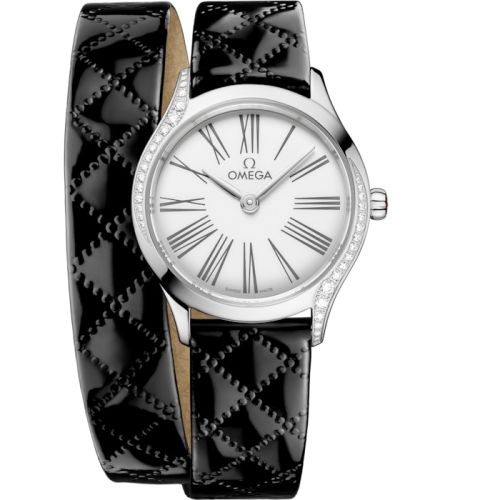 Omega Mini Trésor Quartz 26 Stainless Steel - Diamond / White Enamel / Double Tour 428.17.26.60.04.007