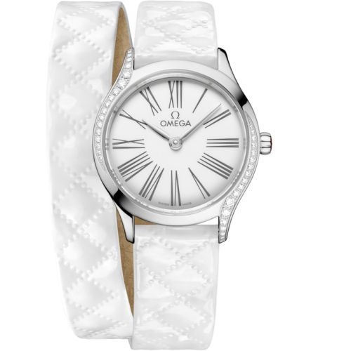 Omega Mini Trésor Quartz 26 Stainless Steel - Diamond / White Enamel / Double Tour 428.17.26.60.04.008