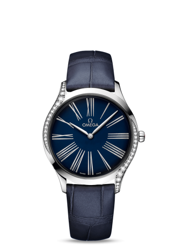 Omega De Ville Trésor 36 Stainless Steel / Blue - Roman / Alligator 428.18.36.60.03.001