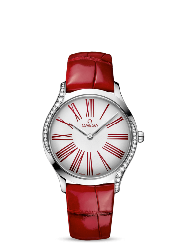 Omega De Ville Trésor 36 Stainless Steel / White - Roman / Alligator 428.18.36.60.04.002