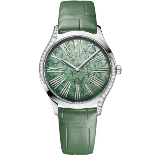 Omega De Ville Trésor 36 Stainless Steel / Green - Jasmine / Alligator 428.18.36.60.10.002