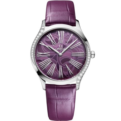 Omega De Ville Trésor 36 Stainless Steel / Purple - Peony / Alligator 428.18.36.60.10.003