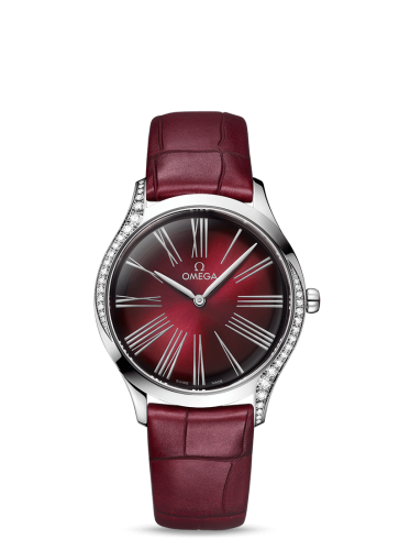 Omega De Ville Trésor 36 Stainless Steel / Red - Roman / Alligator 428.18.36.60.11.001