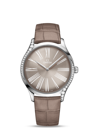 Omega De Ville Trésor 39 Stainless Steel / Grey - Roman / Alligator 428.18.39.60.13.001