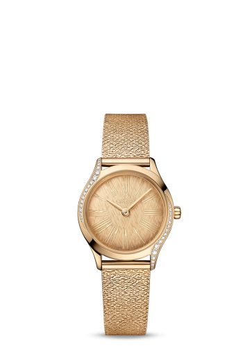 Omega Mini Trésor Quartz 26 Moonshine Gold - Diamond / Champagne / Mesh 428.55.26.60.99.001