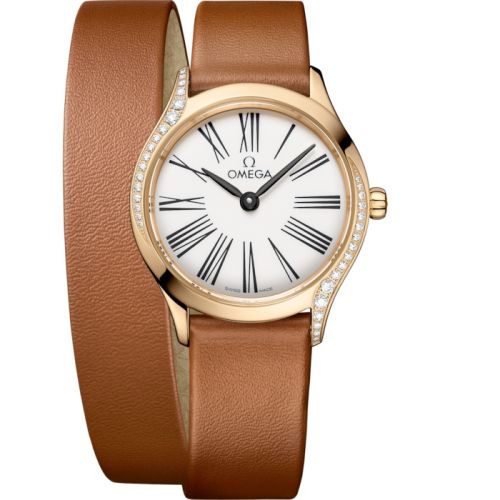 Omega Mini Trésor Quartz 26 Moonshine Gold - Diamond / White Enamel / Double Tour 428.57.26.60.04.005