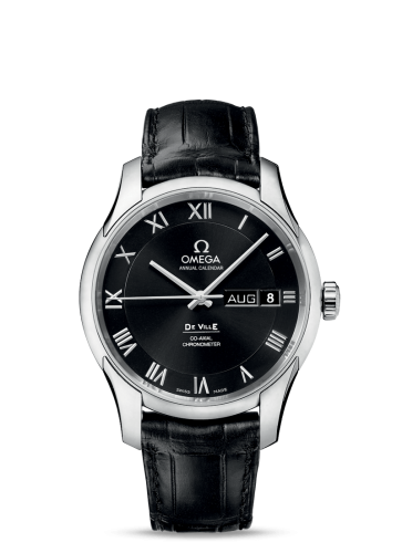 Omega De Ville Co-Axial Annual Calendar Stainless Steel / Black / Alligator 431.13.41.22.01.001