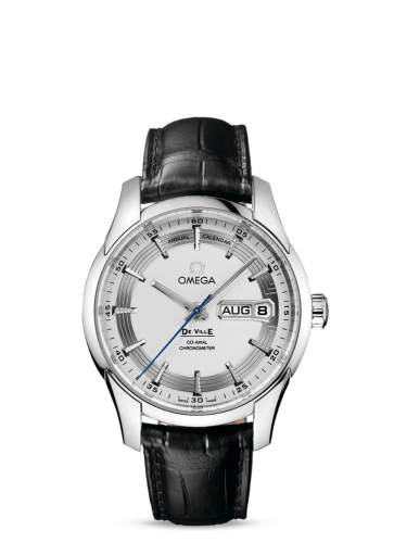 Omega De Ville Hour Vision Co-Axial Annual Calendar Stainless Steel / Silver / Alligator 431.33.41.22.02.001