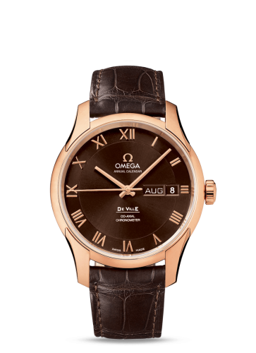 Omega De Ville Co-Axial Annual Calendar Red Gold / Brown / Alligator 431.53.41.22.13.001
